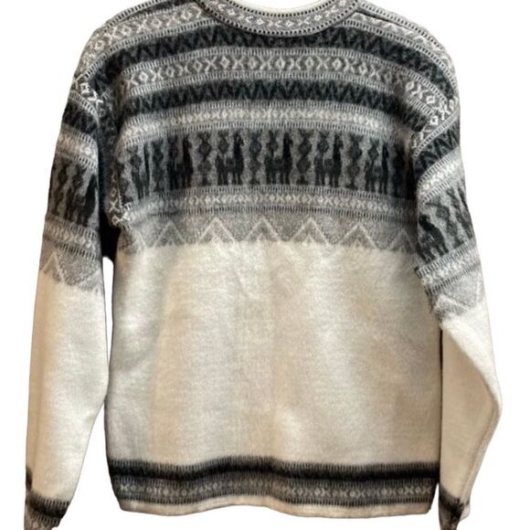 Kuri artesanians Alpaca hand knit heavyweight sweater/Beautiful/soft/small - Picture 2 of 5